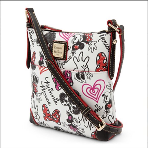 NWOT Disney Dooney & Bourke - Minnie Hearts and Bows - Letter Carrier Crossbody - Picture 2 of 4